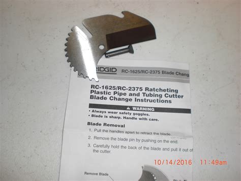 Rc 1625 Ridgid Rc 1625 Ratcheting Pipetube Cutter Replacement Blade X Cel