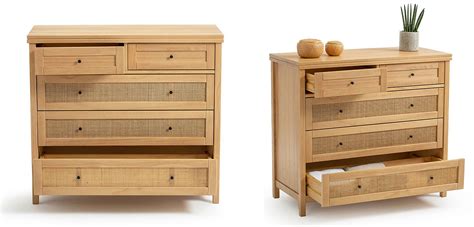 Комод в скандинавском стиле Niels Wicker 5 drawers ящики с плетеными ...