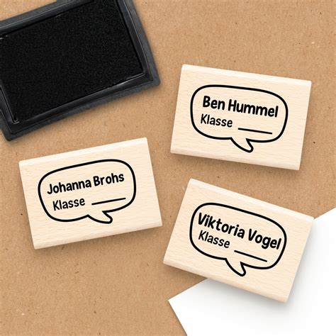 Personalisierter Stempel Name Klasse Schule Tafel