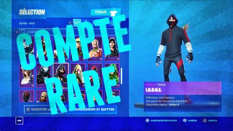 JE DONNE MON COMPTE FORTNITE RARE SKIN IKONIK YouTube