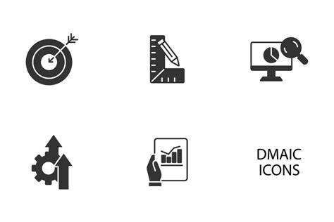 Como Melhorar Memoria - DMAIC: Definir, Medir, Analisar, Melhorar e Controlar - Conjunto de ícones