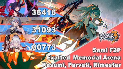 Honkai Impact Sea Semi F P Exalted Memorial Arena Kasumi