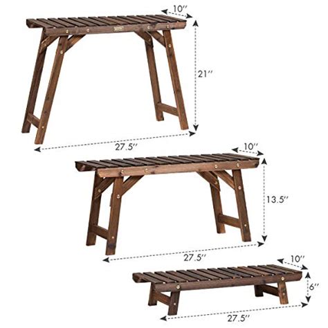 Giantex Wood Plant Stand Multi Tier Flower Pot Holder Display Shelf