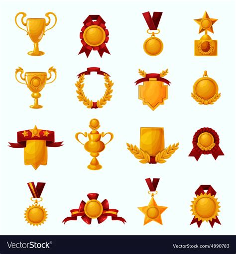 Awards cartoon set Royalty Free Vector Image - VectorStock