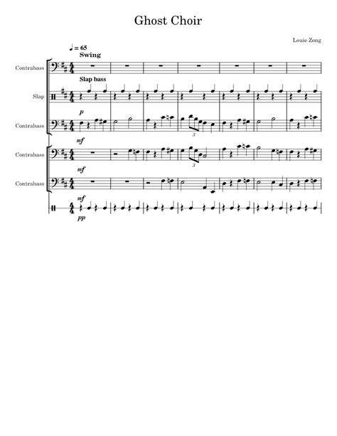 Ghost Duet Louie Zong Bass Ghost Choir Sheet Music For Contrabass