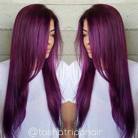 21 Fett Und Trendy Dark Lila Haarfarbe Ideen Hair Color Purple Dark