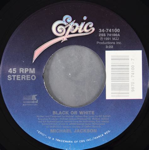 Michael Jackson – Black Or White (1991, Vinyl) - Discogs