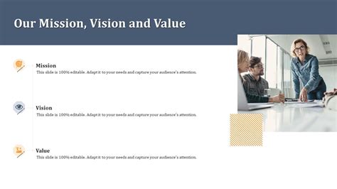 Our Mission Vision And Value Background PDF