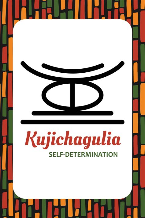 Seven Principles Of Kwanzaa Card Symbol Kujichagulia Means Self