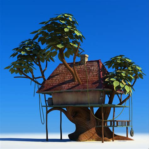 Cartoon Tree House 3d Model 9 Unknown Obj Ma Free3d