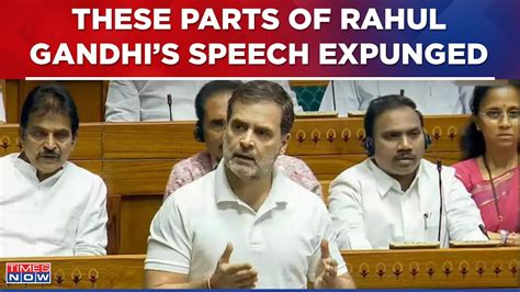 Multiple Portions Of Rahul Gandhis Speech Expunged Watch To Know