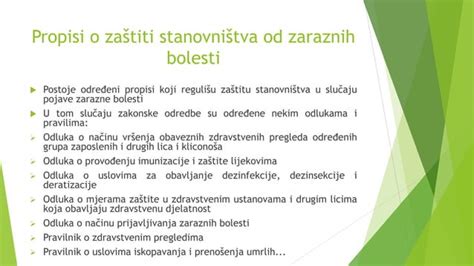 Propisi O Zastiti Stanovnistva Od Zaraznih Bolesti PPT