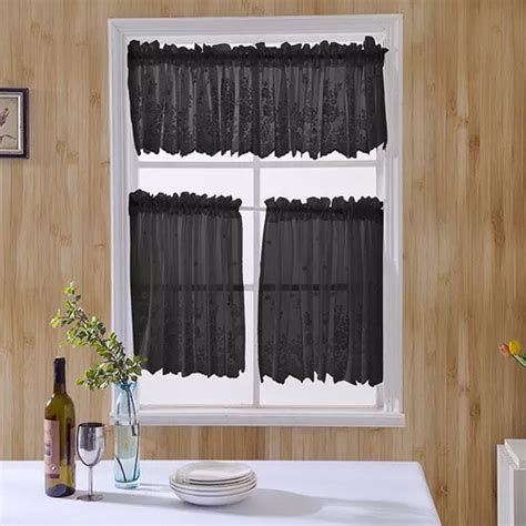 Moderna Cortina De Encaje Jacquard Para Ventana Dobladillo Meses Sin