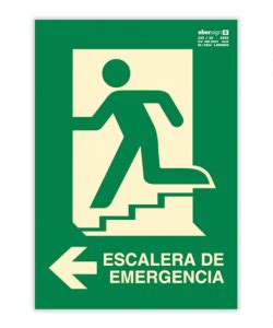 SEÑAL ESCALERA DE EMERGENCIA IZQUIERDA Ref EBEV24 Crisan Ropa Laboral