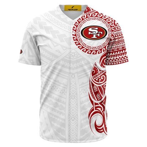 San Francisco 49ers Nfl Jersey Polynesian Design White Etsy