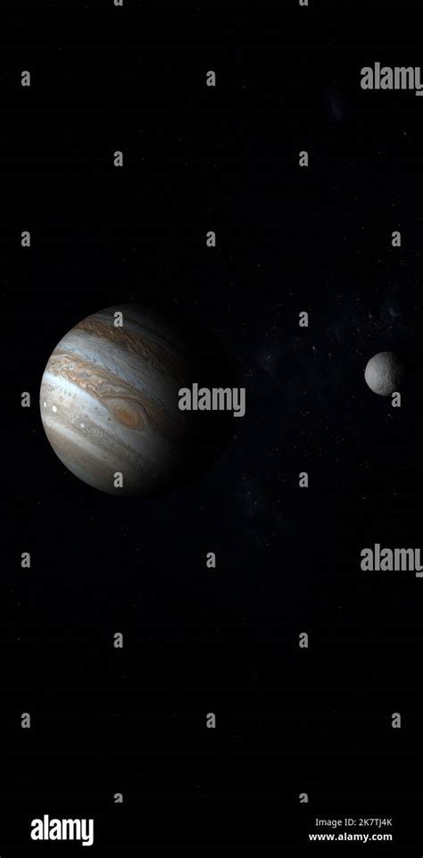 Asteroid Vesta Orbiting In The Outer Space Near Of Jupiter Stock Photo