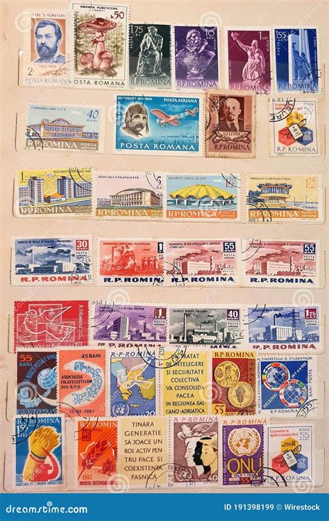 Page From A Philatelic Catalog With Many Old Stamps Editorial Stock