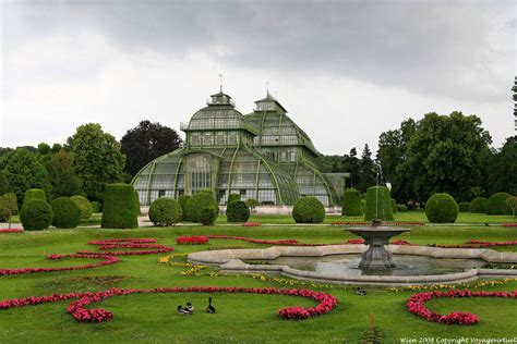 Topiary Fountain And Palm House Schönbrunn Palmenhaus Vienna Austria