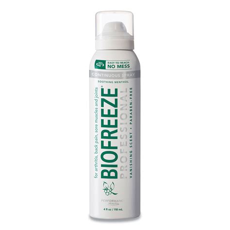 BIOFREEZE Professional Colorless Topical Analgesic Pain Reliever Spray, 4 oz Spray Bottle ...