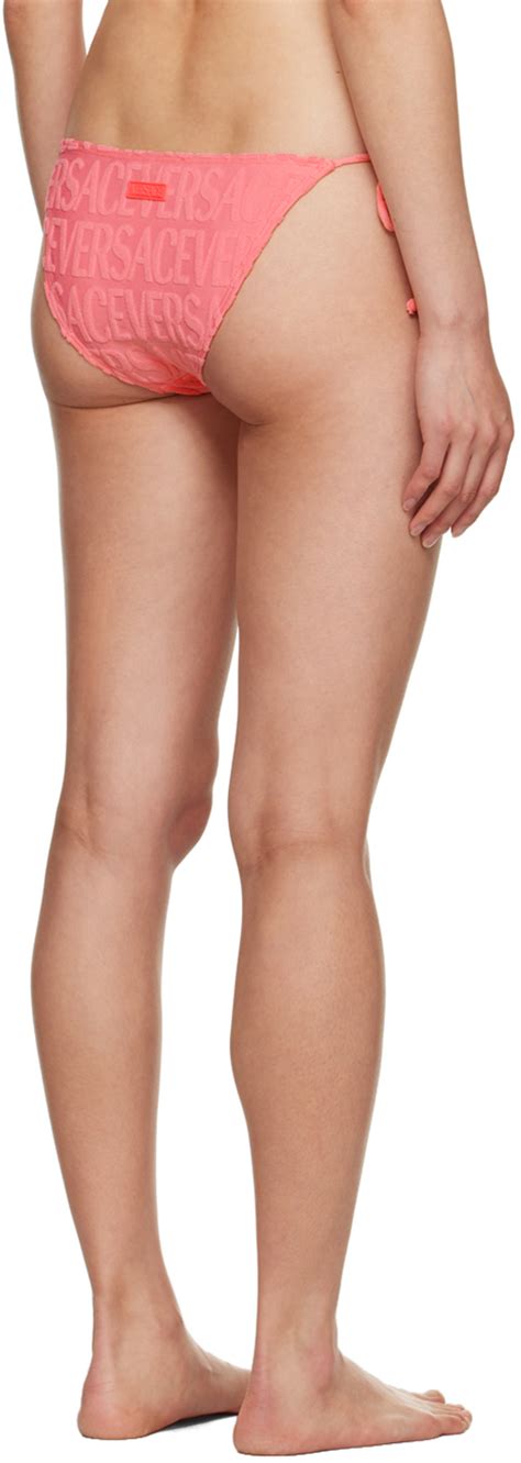 Versace X Dua Lipa Allover Towel Bikini Bottoms In 1po20 Flamingo ModeSens