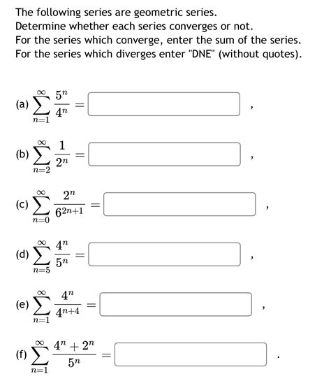 Solved The following series are geometric series.Determine | Chegg.com