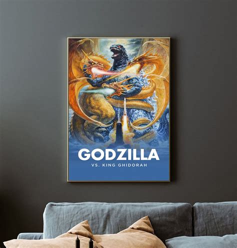 Godzilla Vs. King Ghidorah 1991 Godzilla Movie Poster Canvas Poster ...