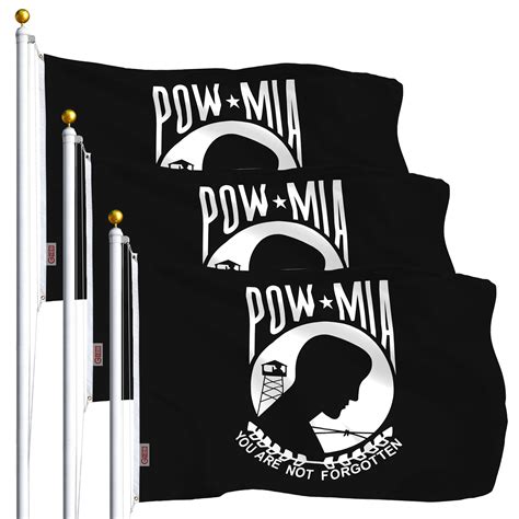 G128 - THREE PACK POW MIA Flag You are Not Forgotten Prisoner of War