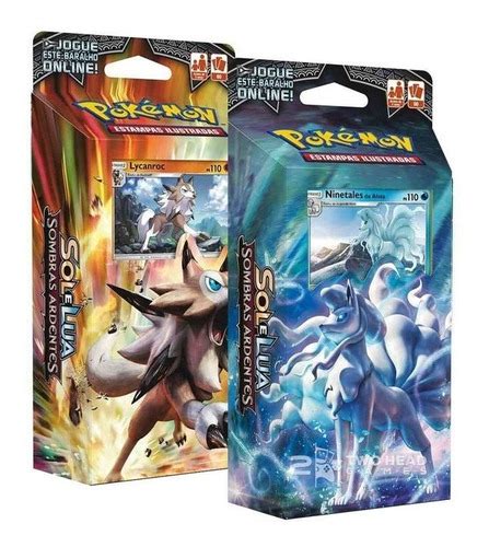 Kit Starter Deck Pok Mon Geada E Rocha Ninetales Lycanroc