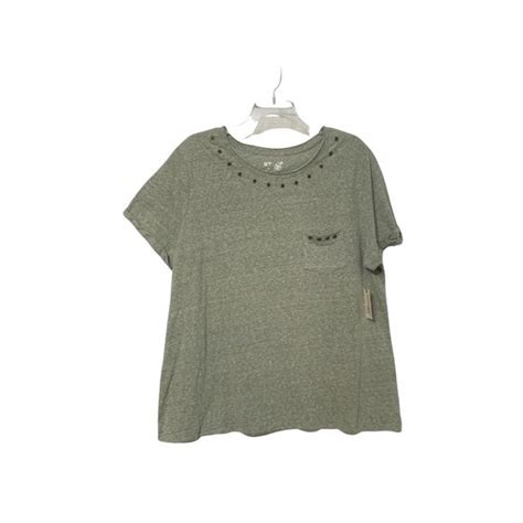 Terra And Sky Tops Terra Sky T Shirt Womens Plus Size 2x Green Short