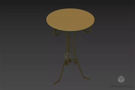 Круглый стол изогнутая железная подставка Бесплатная 3D модель - .3ds ...