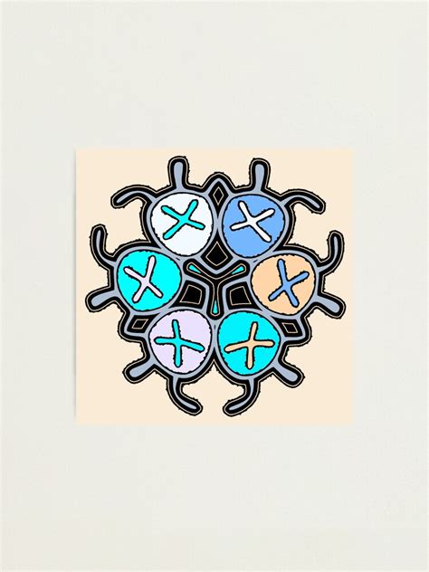 Baby Indigenous Taino Turtle Symbol Mandala Photographic Print For