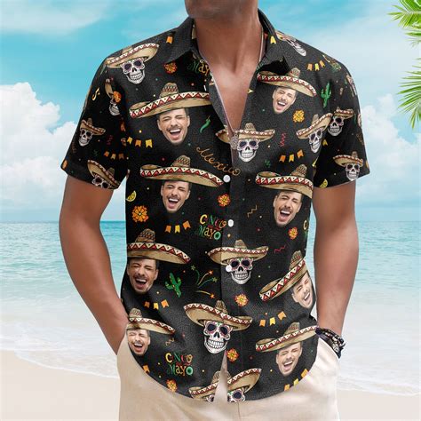 Custom Face Cinco De Mayo Mexican Hawaiian Shirt Custom Photo