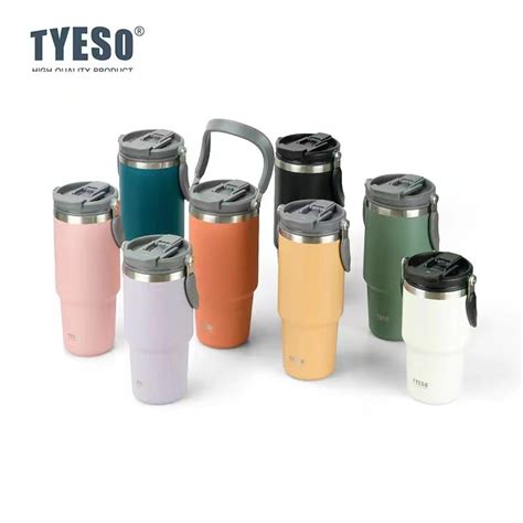 Original Tyeso Vacuum Insulated Tumbler Hot And Cold Thermoflask Stainless Steel Water Bottle
