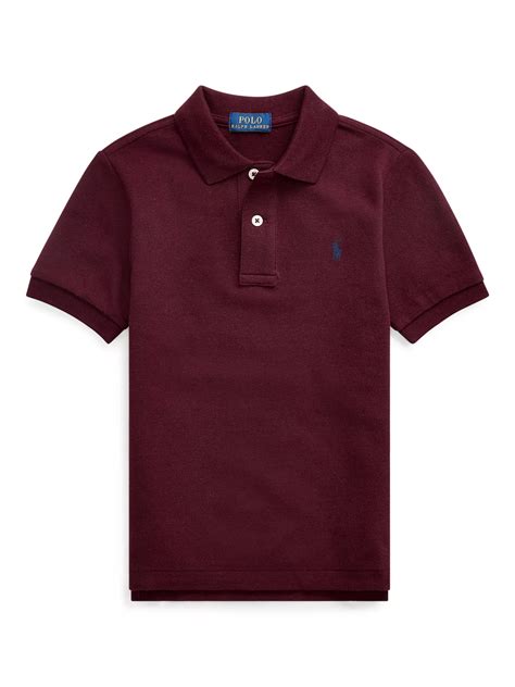 Ralph Lauren Kids' Cotton Polo Shirt, Harvard Wine at John Lewis & Partners