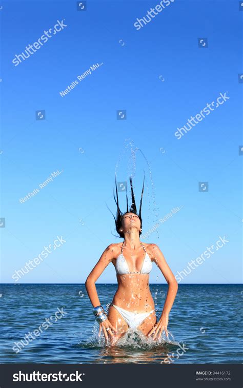 Sexy Bikini Model Having Fun Ocean Stock Photo Shutterstock