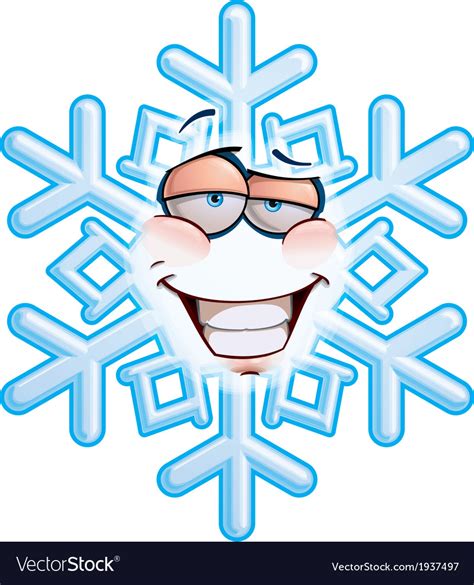 Snowflake Emoticon Smug Royalty Free Vector Image