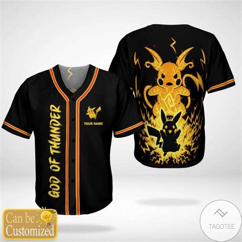 Personalized Customized Pokemon Pika Baseball Jersey Hot Sale