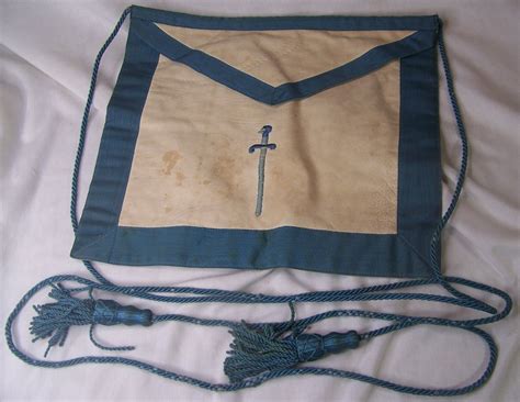 1930s VINTAGE TYLER MASONIC OFFICER APRON NO NAME FREEMASONRY REGALIA