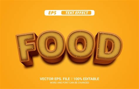 Premium Vector Editable 3d Vector Food Text Effect