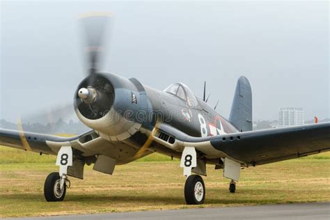 An F U Corsair Fighter Plane On The Ground Editorial Image Image Of