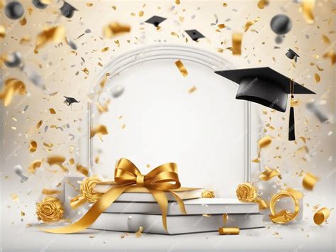 Graduation congratulations template With a hat and balloons | Premium ...