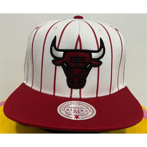 Mitchell And Ness Nba Chicago Bulls Snapback Retro Pinstripe Shopee