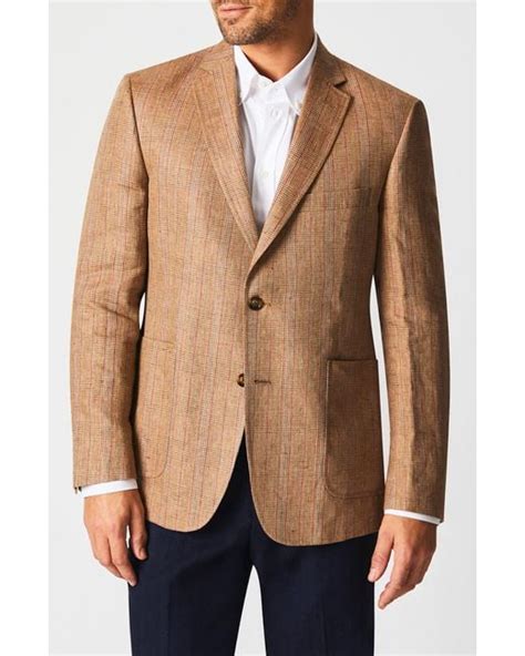 Billy Reid Plaid Linen Sport Coat In Natural For Men Lyst