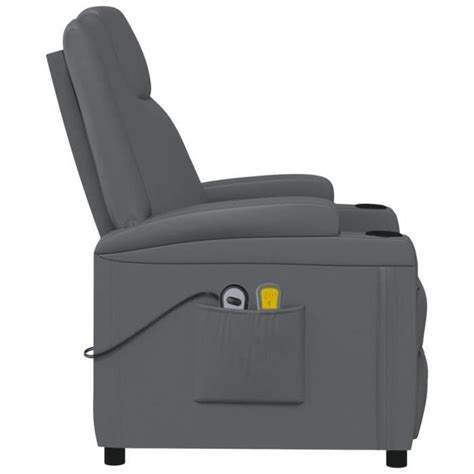 Zerodis Fauteuil de massage inclinable électrique Anthracite Similicuir