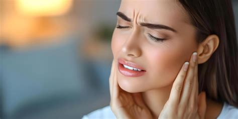 Premium Photo Woman Holding Jaw May Indicate Jaw Pain Or Tmj Disorder