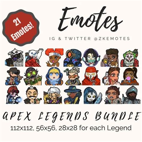 Apex Legends All Legends Bundle, Apex Legends Emotes Bundle, Twitch Emotes, Streamer Emotes ...