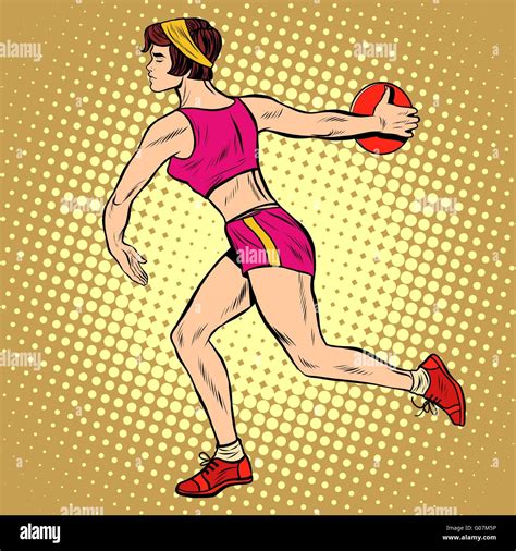 Girl Discus Thrower Athletics Summer Sports Games Stock Vector Image And Art Alamy