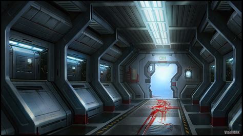 Sci-fi corridor by VladMRK on DeviantArt