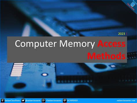 What Is Memory Access Method What Are The Different Types Of Memory