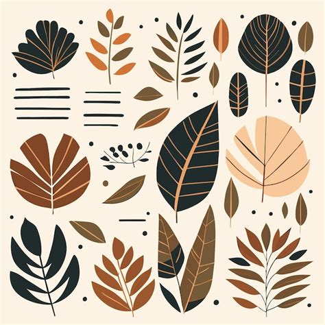 Rainforest Leaf Flat Design Library Premium AI Generated Vector